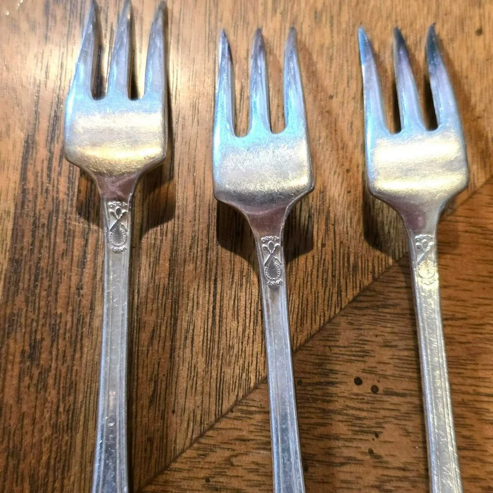 Franconia 3 Vintage Silver Plated Cocktail Forks International Silver 1922 HS117